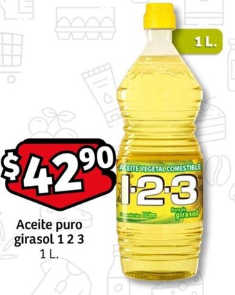 Aceite puro girasol 1 2 3 1 L.
