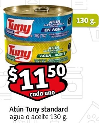 Soriana Mercado Atún Tuny standard agua o aceite 130 g. oferta