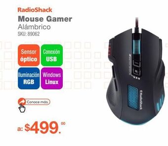 RadioShack Mouse gamer alámbrico radioshack mo 800g / negro / usb oferta