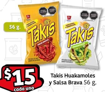 Soriana Mercado Takis Huakamoles y Salsa Brava 56 g. oferta