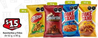 Rancheritos y Fritos de 62 g. a 80 g.