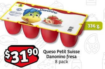 Soriana Mercado Queso Petit Suisse Danonino fresa 8 pack oferta