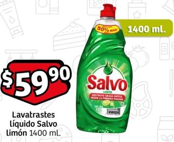 Soriana Mercado Lavatrastes Líquido Salvo Limón 1400 ml. oferta