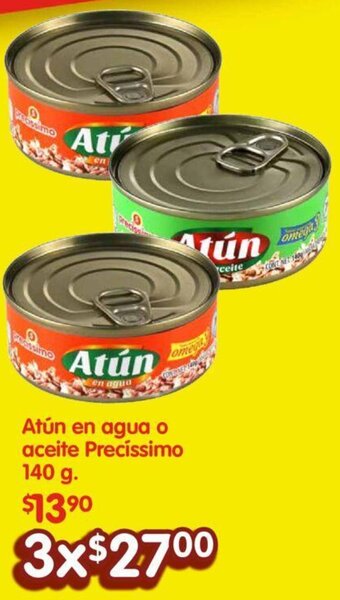 Soriana Mercado Atún en agua o aceite Precíssimo 3x140 g. oferta