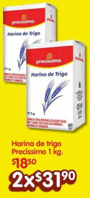 Soriana Mercado Harina de trigo Precíssimo 2x1 kg. oferta