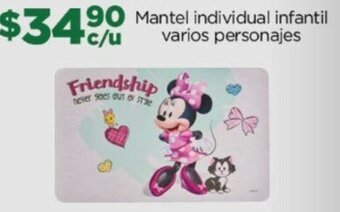 Chedraui Mantel individual infantil varios personajes oferta