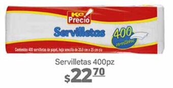 La Comer Servilletas 400pz oferta
