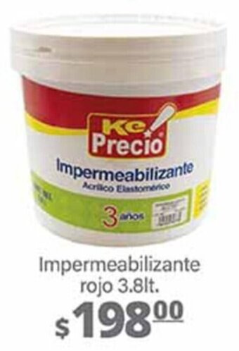 La Comer Impermeabilizante rojo 3.8lt. oferta
