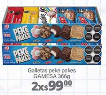 La Comer Galletas peke pakes GAMESA 2x366g oferta