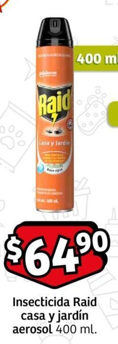 Soriana Express Insecticida Raid casa y jardín aerosol 400 ml. oferta