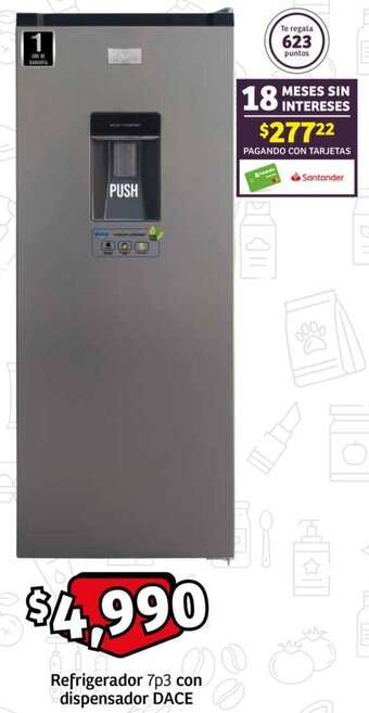Soriana Express Refrigerador 7p3 con dispensador DACE oferta