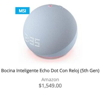 Mixup Bocina Inteligente Echo Dot Con Reloj (5th Gen) Amazon oferta