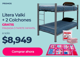 Litera Valki + 2 Colchones GRATIS FRAZADA Ó TAPETE INFANTIL