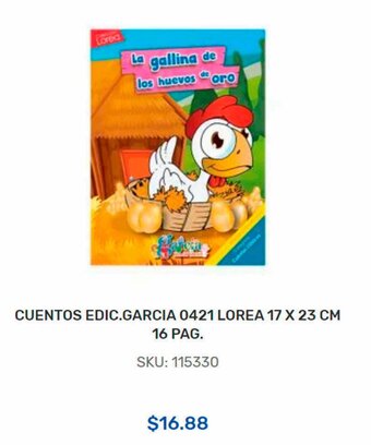 Adosa CUENTOS EDIC.GARCIA 0421 LOREA 17 X 23 CM 16 PAG. oferta