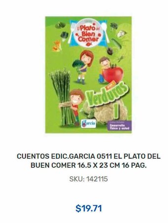 Adosa CUENTOS EDIC.GARCIA 0511 EL PLATO DEL BUEN COMER 16.5 X 23 CM 16 PAG. oferta
