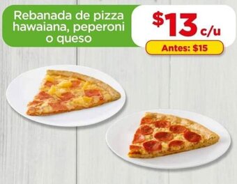 Rebanada de pizza hawaiana, peperoni o queso
