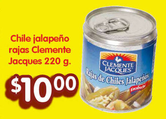 Soriana Híper Chile jalapeño rajas Clemente Jacques 220 g. oferta