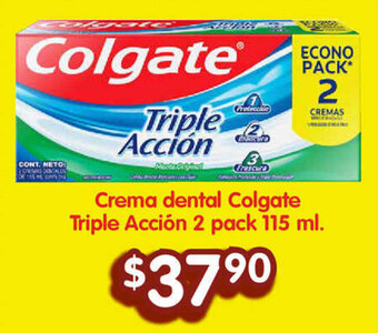 Soriana Híper Crema dental Colgate Triple Acción 2 pack 115 ml. oferta