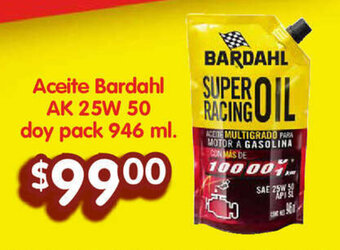 Soriana Híper Aceite Bardahl AK 25W 50 doy pack 946 ml. oferta
