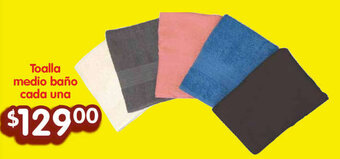 Soriana Híper Toalla medio baño cada una oferta