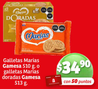 Soriana Híper Galletas Marias Gamesa 510 g.o galletas Marias doradas Gamesa 513 g. con 50 puntos oferta