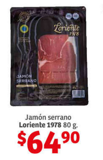 Soriana Híper Jamón serrano Loriente 1978 80 g. oferta