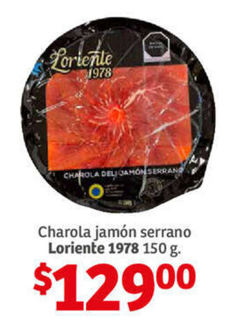 Soriana Híper Charola jamón serrano Loriente 1978 150 g. oferta