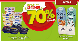Soriana Híper En todos los Yoghurt griego batido LALA 120 g. y En toda la marca SEEDS oferta