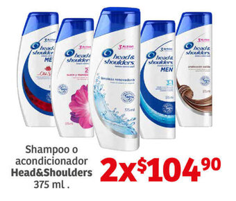 Soriana Híper Shampoo o acondicionador Head & Shoulders 375 ml x 2 oferta