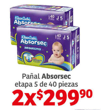 Soriana Híper Pañal Absorsec etapa 5 de 40 piezas x 2 oferta