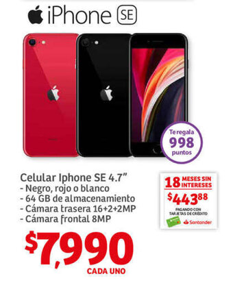 Soriana Híper Celular Iphone SE 4.7" oferta