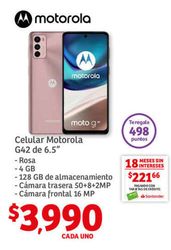 Soriana Híper Celular Motorola G42 DE 6.5" oferta