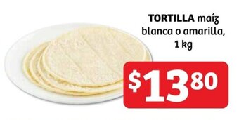 Soriana Híper TORTILLA maíz blanca o amarilla, 1 kg oferta