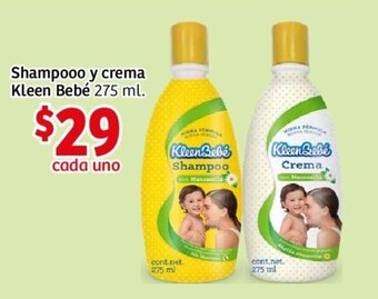 Shampooo y crema Kleen Bebé 275 ml.