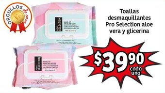 Soriana Mercado Toallas desmaquillantes Pro Selection aloe vera y glicerina oferta