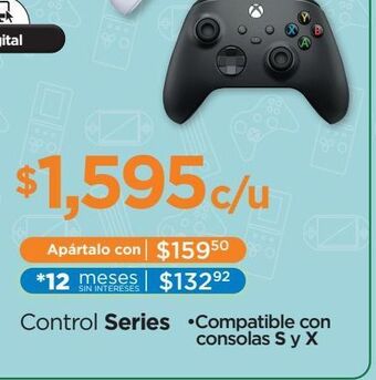 Control inalámbrico xbox negro