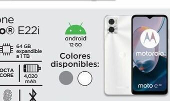 Chedraui Celular moto e22i 64gb blanco telcel oferta