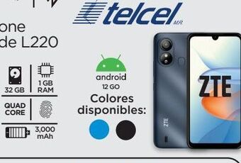 Chedraui Celular zte blade l220 32gb negro telcel oferta