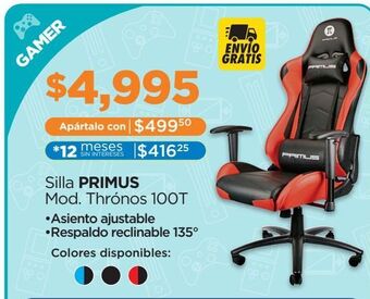Chedraui Silla gaming primus thrónos 100t negro oferta