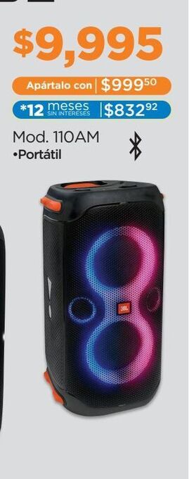 Chedraui Bocina jbl partybox negro party box 110am 110jbl oferta