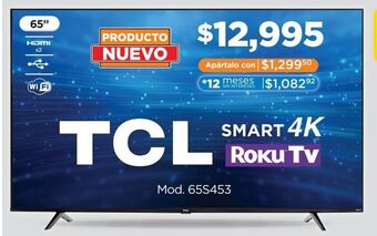 Chedraui Pantalla tcl 65 pulgadas smart tv 4k uhd roku tv 65s453 oferta
