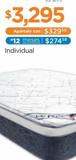 Chedraui Colchón genova individual oferta