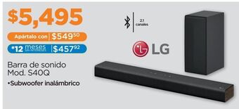 Chedraui Barra de sonido lg s40q oferta