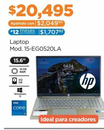 Laptop hp pavilion 15-eg0520la intel core i7 16gb 512gb ssd 15.6 fhd
