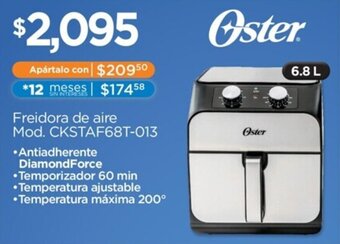Chedraui Oster Freidora de aire Mod. CKSTAF68T-013 oferta