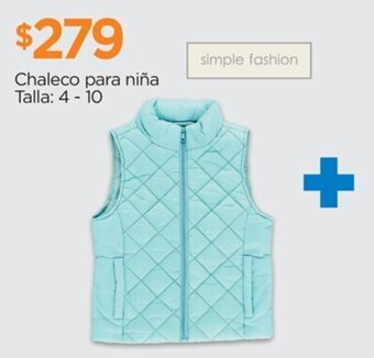Chedraui simple fashion Chaleco para niña Talla: 4 - 10 oferta