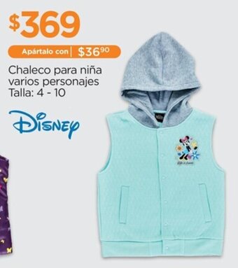 Chedraui Disney Chaleco para niña varios personajes Talla: 4 - 10 oferta