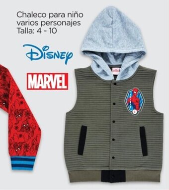 Chedraui Chaleco para niño varios personajes Talla: 4 - 10 Disney MARVEL oferta