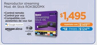 Chedraui Reproductor streaming Mod. 4K Stick ROK3820MX oferta