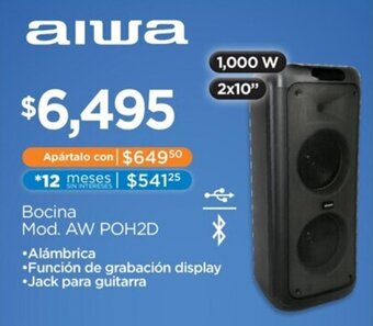Chedraui aiwa Bocina Mod. AW POH2D oferta